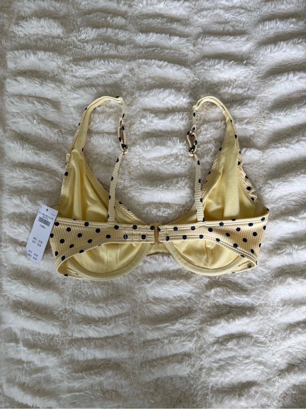 NWT Hollister Butter Yellow Polka Dot Curve Underwire Bikini Top